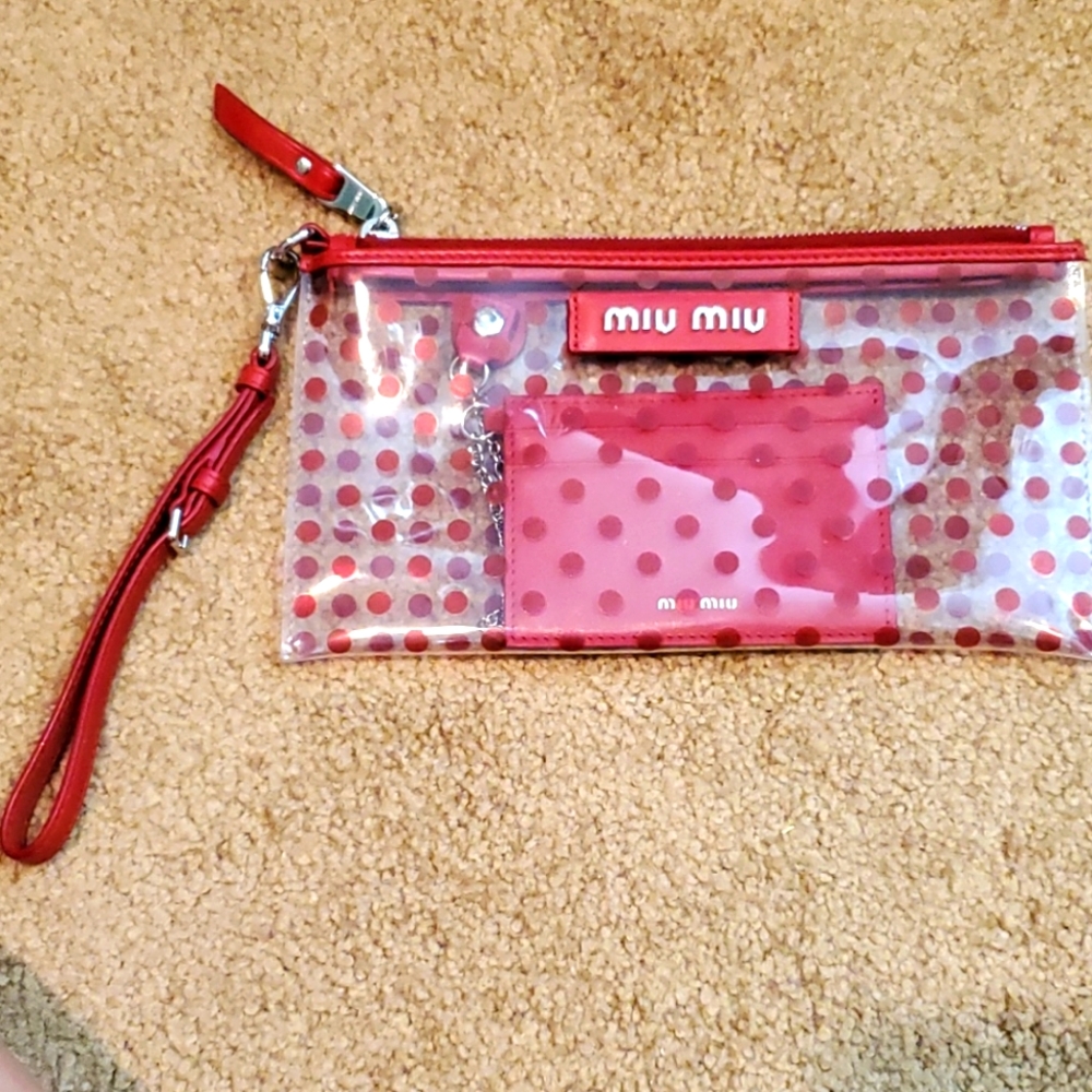 Miu Miu Polka dots Pouch/Wristlet